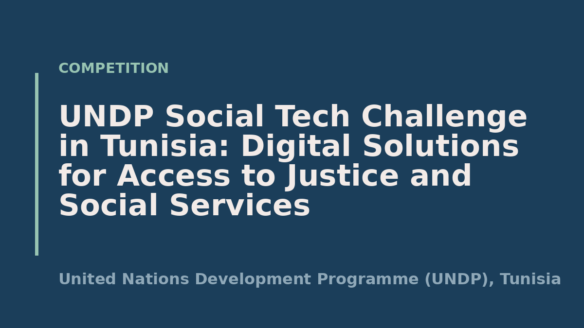 UNDP Social Tech Challenge in Tunisia: Digital Solutions for Access to Justice and Social Services